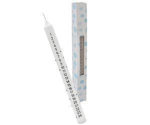 Christmas Advent Candle Boxed 25cm Tapered Countdown Candle with Stars Design (White)