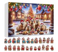 Christmas Advent Capybara Countdown, Capybara 2025 Countdown Calendar Christmas Tree Pendants, 24 Days 3D Acrylic Seasonal Decor For Home Car Wall Window Adults Kids Vacation Party Favors