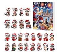 Christmas Advent Countdown: 24 Days of Christmas Acrylic for 2D Trees Christmas Decoration | Seasonal Countdown Decor for Men, N