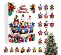 Christmas Advent Countdown Calendar - 2D Acrylic Advent Decoration - 24 Days Dinosaur Christmas Countdown Ornaments | For Children, Family, Friends, Women, Men, and