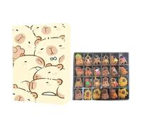 Christmas Advent - Countdown to Christmas Capybara Figures, Advent Cute Animal Figures, Festive Home Decoration, Bookshelf Desktop Ornament, Seasonal Decor, Holiday Collectible for Kids, 10.24 Inches