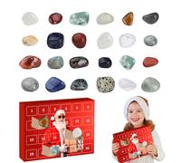Christmas Advent Crystal | 24 Days Natural Rock Collection,Toddler Crystal Countdown Calendar | for Kids Teens Adults Home Classroom Teachers School Events Family Bonding Meditation