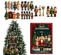 Christmas Advent Nutcracker, 24 Flat Acrylic Nutcracker Decorations for Christmas - Advent Pendant for Holidays and New Years, for Car, Home, Window, Fireplace, Bedroom, Living Room