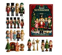 Christmas Advent Nutcracker, 2D Nutcracker Figurine for 24 Days, Christmas Decorative Ornaments | Advent Ornament for Tree - For Car Home Window Fireplace Bedroom Salo