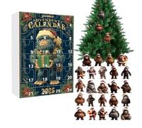 Christmas Advent Ornament 2025, 2D Acrylic Monkey Decorations, 24 Days Monkey Countdown Pendant, for Home, Christmas Tree, Car, Rear View Mirror, Window, Door, Adults, Children, Party