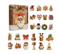 Christmas Advent Ornament 2025 | 2D Acrylic Seasonal Decor | 24 Days Countdown Advent Decorations for Office Living Room Study Bedroom Wall Shelf Sill
