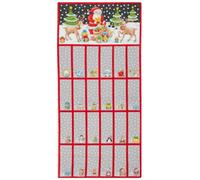 CHRISTMAS ADVENT PANEL - Santa Grey - Advent Calendar Fabric Panel - NU194 - Panel is 60 cm x 110 cm