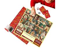 Christmas Advent Puzzle | 1000 Pieces Festive Santa Snowman Decor Challenging Fun | 24 Small Boxes Winter Christmas Jigsaw Puzzles Advent | For Family Friends Women Men Teens Lovers