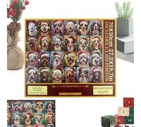 Christmas Advent Puzzle 24 Days 1000 Pieces Cute Interactive Toys | Holiday Countdown Calendar Puzzle Games for Kids Adults Family Office Home Living Room Bedroom Playroom Dorm Dog puzzle