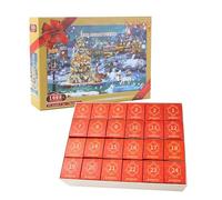Christmas Advent Puzzle | Interactive Toy,24 Days Countdown Snow Scene Christmas Jigsaw Puzzles | for Early Education, Winter Festival, Stocking Stuffers, Family Gathering, Students,