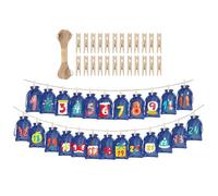 Christmas Advent Reusable Fillable Christmas 24 Days Empty Party with Drawstring for Wedding Holiday Birthday Children Adults Family Friends Sweets Snacks