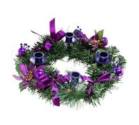 Christmas Advent Wreath, 35cm Christmas Candle Rings, Artificial Wreath with Candle Holders, Advent Candle Holder with Ornament Ball, Centerpiece Christmas Decorations for Home Decor