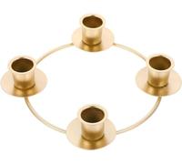 Christmas Advent Wreath Ring Candle Holder Candle Wreaths Rings Xmas Metal Iron Candlesticks Taper Metal Candle Holder for Christmas Advent Home Table Decor Golden
