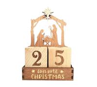 Christmas Advents Number Countdown Calendar Christmas Countdowns Wood Block Set Tabletop Calendars Decoration For Home Tabletop Calendar Decoration