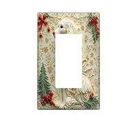Christmas Afghan Hound Dog Decorative Light Switch Cover Plate 1 Gang Single Rocker, Fun Xmas Luxury Switchcover Switchplate, Pet Electrical Faceplate for Kitchen Living Room