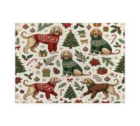 Christmas Afghan Hound Dog Jigsaw Puzzles for Adults 500 Pieces, Festive Tree Hollies Puzzles, Xmas Decorations for Family Entertainment Party Gift
