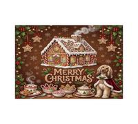 Christmas Afghan Hound Dog Jigsaw Puzzles for Men Women 300 Pieces, Festive Candy House Print Decorative Puzzles, Xmas Party Gift Family Home Decor