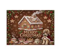 Christmas Afghan Hound Dog Jigsaw Puzzles for Men Women 500 Pieces, Festive Candy House Print Decorative Puzzles, Xmas Party Gift Family Home Decor