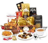 Christmas Afternoon Tea Hamper - Festive Tea Time Gift Basket with Gourmet Chocolates, Fruit Cake, Premium Preserves - Luxury Xmas Gifts for Family & Friends, from Regency Hampers