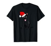 Christmas All Black German Shepherd Puppy Santa Hat T-Shirt