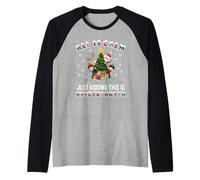 Christmas All is Calm Just Kidding This is Kindergarten Xmas Raglan Baseball Tee