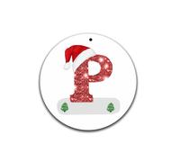 Christmas Alphabet Decorations 26 Letters Christmas Tree Pendant Round Hanging Ornament Personalized DIY Decorations for Xmas Tree/Party(P)