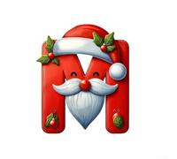 Christmas Alphabet Ornaments Personalised Letter Decorations Red Acrylic A-Z Pendants with Hanging Loops for Tree Wreaths Garland Table Settings Family Craft DIY 8cm(M)