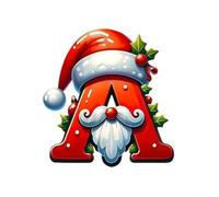 Christmas Alphabet Ornaments Personalised Letter Decorations Red Acrylic A-Z Pendants with Hanging Loops for Tree Wreaths Garland Table Settings Family Craft DIY 8cm(A)