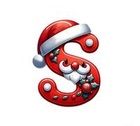 Christmas Alphabet Ornaments Personalised Letter Decorations Red Acrylic A-Z Pendants with Hanging Loops for Tree Wreaths Garland Table Settings Family Craft DIY 8cm(S)