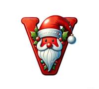 Christmas Alphabet Ornaments Personalised Letter Decorations Red Acrylic A-Z Pendants with Hanging Loops for Tree Wreaths Garland Table Settings Family Craft DIY 8cm(V)