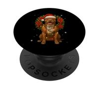 Christmas American Pit Bull Festive Wreath Lights XMAS PopSockets Adhesive PopGrip
