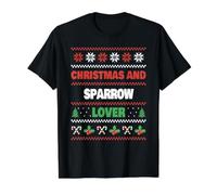 Christmas and Sparrow Lover - Sparrow Ugly Christmas Value Graphic T-Shirt, Men, Black, S