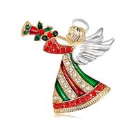 Christmas Angel Brooches cute Lapel Pins Christmas Brooch Ladies Birthday Son Daughter Gift Accessory Woman Men Grandson Granddaughter Sister Brother Jewelry Wife Husband Bouquet Party Decoration