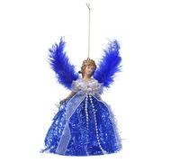 Christmas Angel Hanging Pendants, Victorian Feathers Angel Christmas Tree Decoration, Cute Wing Long Skirt Angels Doll Pendant For Home Garden Holiday Party Wedding Birthday Ornament