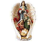 Christmas Angel Holy Family 4 Figures Multicoloured Resin Xmas Ornament 25 cm
