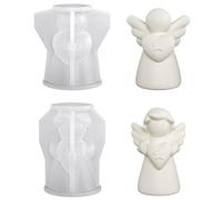 Christmas Angel Mold Silicone, 2PCS 3D Winged Ornament Mold for Resin Casting, Present Making Supplies for Holiday Decor, Wedding Favors