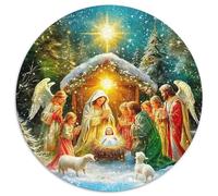 Christmas Angel Nativity 1000 Piece Jigsaw Puzzle For Adults Family Challenge Toys Stress Relief Puzzle Cultivate The Spirit of Teamwork for Family Decorations 1000pcs (67.5x67.5cm)