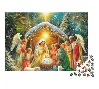 Christmas Angel Nativity 1000 Pieces Jigsaw Puzzles For Adults Family Challenge Toys Stress Relieving Entertainment Exercise The Memory of The Brain for Adults And Kids, Age 12 Years Up 500pcs (52x38