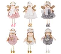 Christmas Angel Ornaments,6Pcs Dancing Xmas Elf Angel Doll Pendant, Christmas Tree Hanging Ornaments Xmas Tree Hanging Pendants Ornaments Angels Elf Doll Decoration for Xmas Decor
