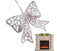 Christmas Angel Ornaments,Christmas Tree Bows | Sparkling Snowflake Pendant for Patio Ceiling Wall Front Door Nursery Backyard Fence Garden Tree