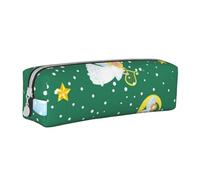 Christmas Angel Seamless Pattern Pencil Case Leather Simple Zipper Pencil Bag, Color 6, 21 x 5 x 5.5 cm