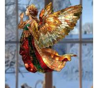 Christmas Angel Suncatcher for Window Hanging,Angel with Trumpet Christmas Acrylic Suncatcher,Whimsical Angel with Trumpet Suncatcher,Christmas SunCatcher Acrylic Garden Outdoor Decorative Pendants