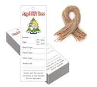 Christmas Angel Tags 3×9 inch Tree Giving Gift Tags Church Christmas Tree Wishes Tags for Community Welfare(100 Pcs)