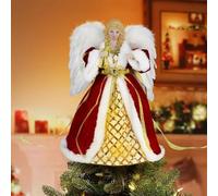 Christmas Angel Tree Topper | 11.8x10.2 In Angel Christmas Tree Topper With LED Lights | Light Up Christmas Tree Angel Topper Decoration | Christmas Tree Fairy Topper Ornaments For Home Partys