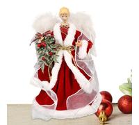 Christmas Angel Tree Topper, Christmas Tree Angel Treetop | Delicate Elegant Toppers Decorations With White Wings For Parties