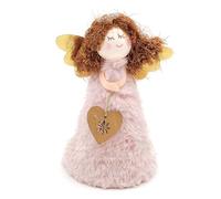 Christmas Angel Tree Topper Decorations, Xmas Tree Fairy Topper Angel Treetop Figurine Ornament Plush Angel Pendant Cupid Tree Hanging Decor for Christmas Tree Decoration (Pink)