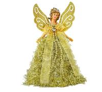 Christmas Angel Tree Topper, Elegant Ornaments Treetop Figurine With Wing, Christmas Tree Topper, Angel, 8in Christmas Tree Decoration, Angel Christmas Tree Topper For Home, Offices, Partyy Favors