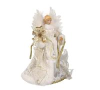 Christmas Angel Tree Topper | Handmade Angelsell Ornament - Elegant Trees Topper Decorations with White Feather Wings, Holiday Mass Trree Decoration for Home