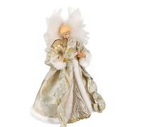 Christmas Angel Tree Topper | Handmade Angelsell Ornament - Elegant Trees Topper Decorations with White Feather Wings, Holiday Mass Trree Decoration for Home