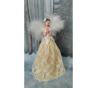 Christmas Angel Tree Topper Lace Dress Traditional Decoration 24cm